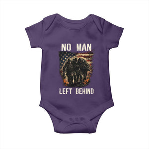 No Man Left Behind Soldiers Brotherhood Baby Onesie American Flag US Military TS02 Purple Print Your Wear