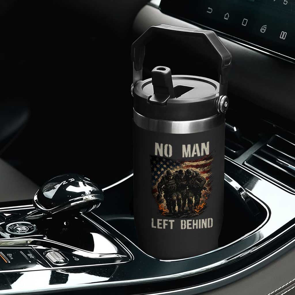 No Man Left Behind Soldiers Brotherhood Flip Straw Tumbler American Flag US Military TS02 Print Your Wear