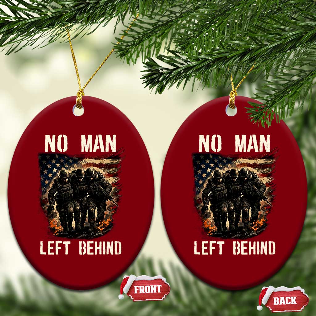 No Man Left Behind Soldiers Brotherhood Ceramic Ornament American Flag US Military TS02 Print Your Wear