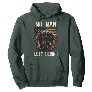 No Man Left Behind Soldiers Brotherhood Hoodie American Flag US Military TS02 Dark Forest Green Print Your Wear