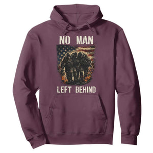No Man Left Behind Soldiers Brotherhood Hoodie American Flag US Military TS02 Maroon Print Your Wear