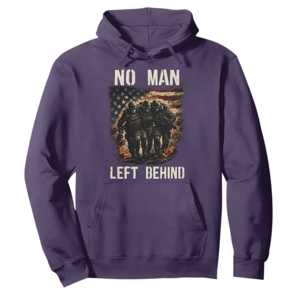 No Man Left Behind Soldiers Brotherhood Hoodie American Flag US Military TS02 Purple Print Your Wear