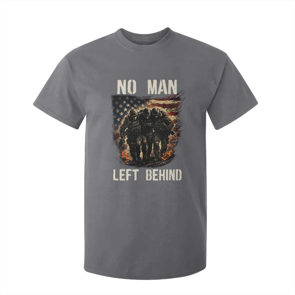 No Man Left Behind Soldiers Brotherhood T Shirt For Kid American Flag US Military TS02 Charcoal Print Your Wear