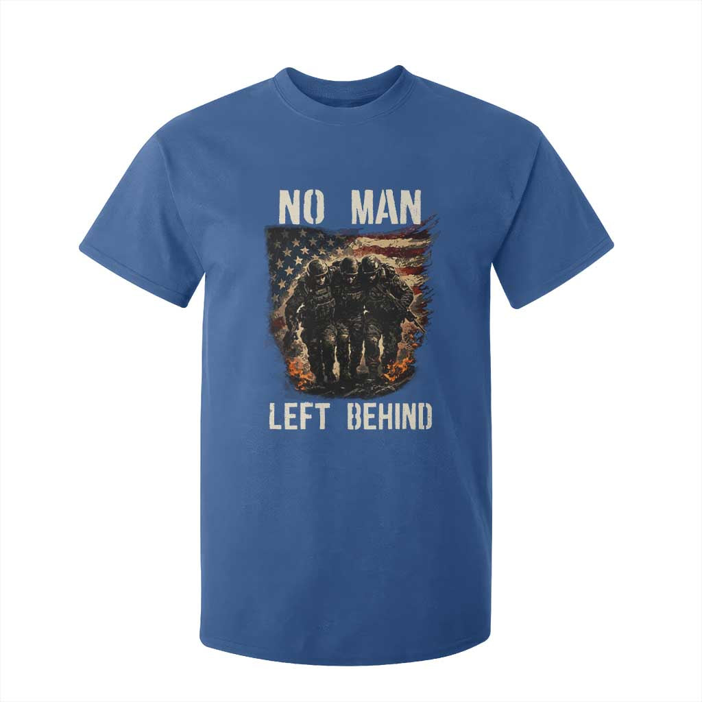 No Man Left Behind Soldiers Brotherhood T Shirt For Kid American Flag US Military TS02 Royal Blue Print Your Wear