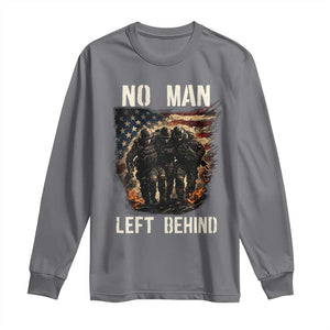 No Man Left Behind Soldiers Brotherhood Long Sleeve Shirt American Flag US Military TS02 Charcoal Print Your Wear