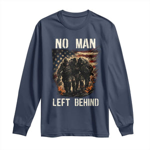No Man Left Behind Soldiers Brotherhood Long Sleeve Shirt American Flag US Military TS02 Navy Print Your Wear