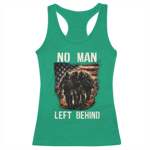 No Man Left Behind Soldiers Brotherhood Racerback Tank Top American Flag US Military TS02 Irish Green Print Your Wear