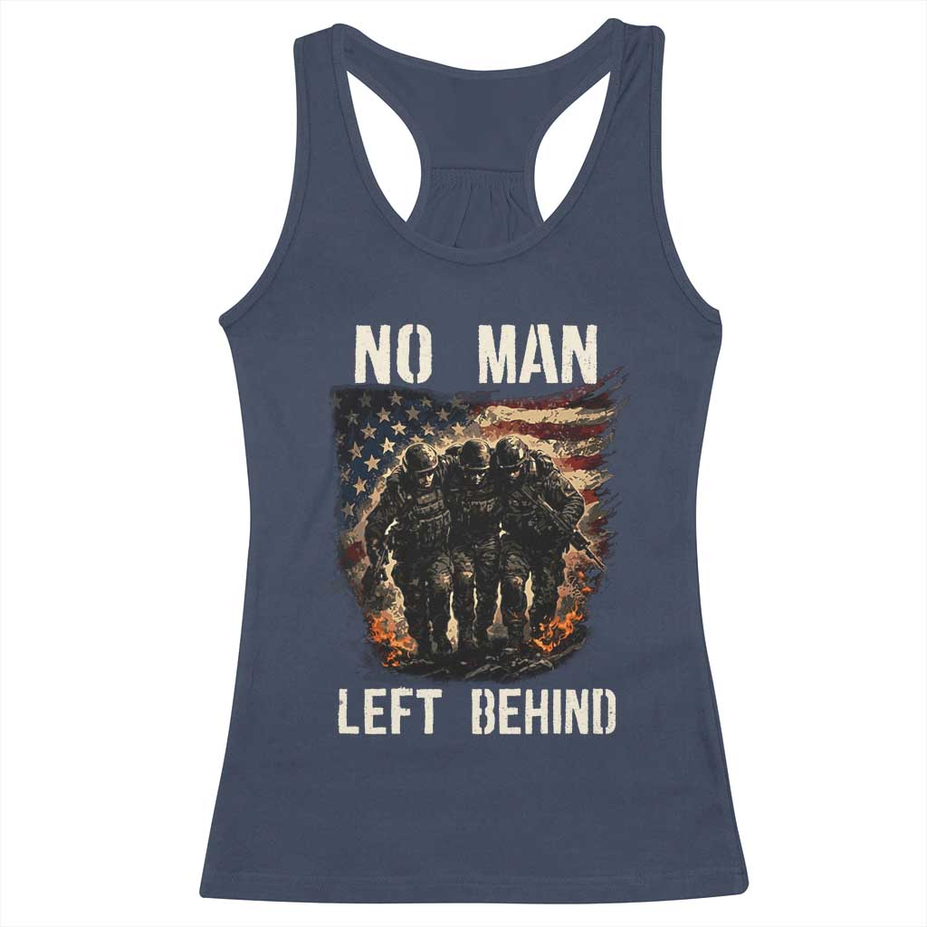 No Man Left Behind Soldiers Brotherhood Racerback Tank Top American Flag US Military TS02 Navy Print Your Wear