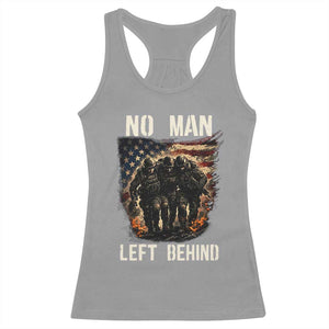 No Man Left Behind Soldiers Brotherhood Racerback Tank Top American Flag US Military TS02 Sport Gray Print Your Wear