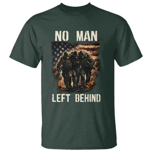 No Man Left Behind Soldiers Brotherhood T Shirt American Flag US Military TS02 Dark Forest Green Print Your Wear