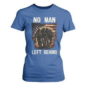 No Man Left Behind Soldiers Brotherhood T Shirt For Women American Flag US Military TS02 Royal Blue Print Your Wear