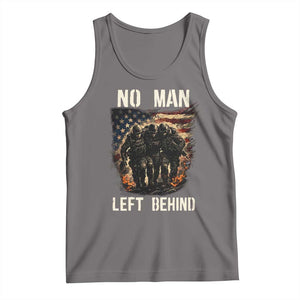 No Man Left Behind Soldiers Brotherhood Tank Top American Flag US Military TS02 Deep Heather Print Your Wear