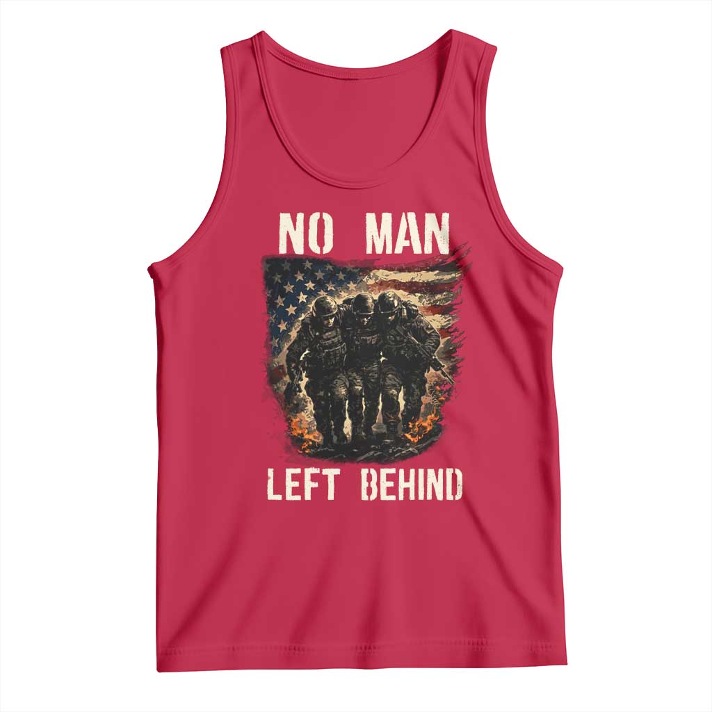 No Man Left Behind Soldiers Brotherhood Tank Top American Flag US Military TS02 Red Print Your Wear