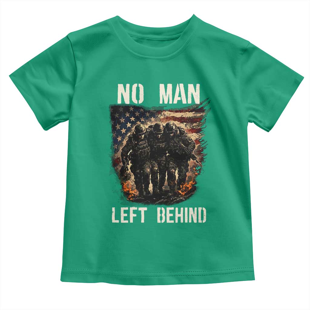 No Man Left Behind Soldiers Brotherhood Toddler T Shirt American Flag US Military TS02 Irish Green Print Your Wear