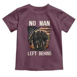 No Man Left Behind Soldiers Brotherhood Toddler T Shirt American Flag US Military TS02 Maroon Print Your Wear