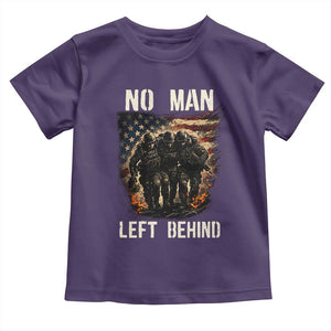 No Man Left Behind Soldiers Brotherhood Toddler T Shirt American Flag US Military TS02 Purple Print Your Wear