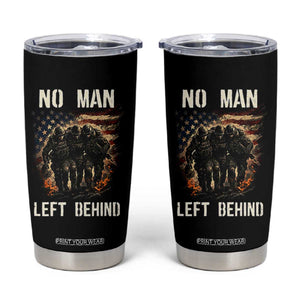 No Man Left Behind Soldiers Brotherhood Tumbler Cup American Flag US Military TS02 Black Print Your Wear