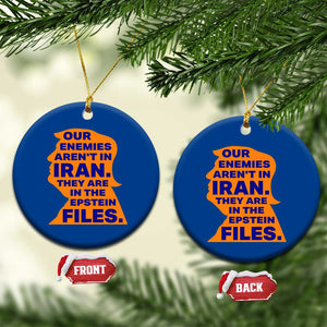 Our Enemies Aren't In Iran Ceramic Ornament Epstein Files Silhouette Political Satire TS02 1pc Blue Print Your Wear
