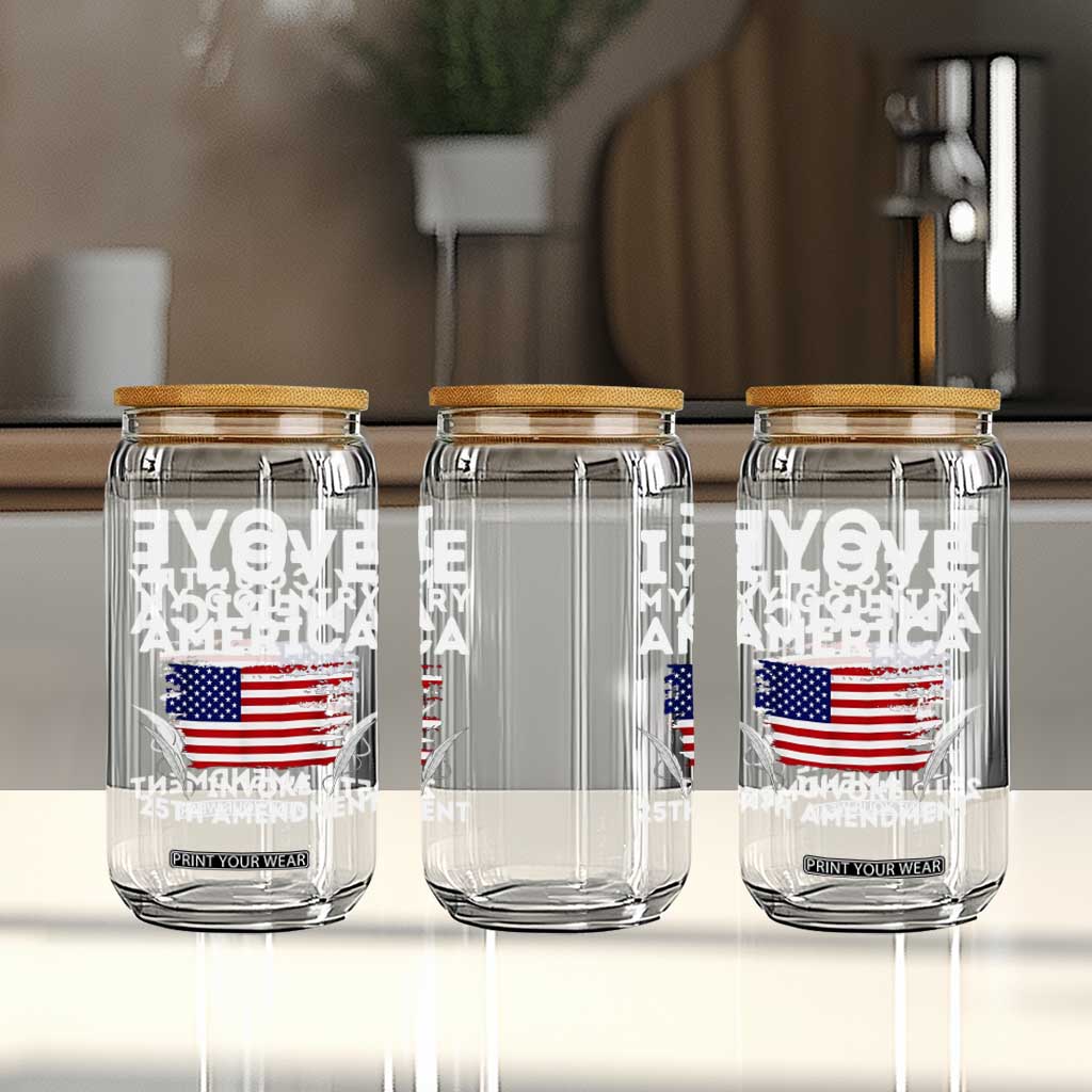 I Love My Country Invoke 25th Amendment Glass Can Distressed Flag Patriotic Political Satire TS02 Print Your Wear