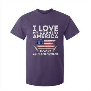 I Love My Country Invoke 25th Amendment T Shirt For Kid Distressed Flag Patriotic Political Satire TS02 Purple Print Your Wear
