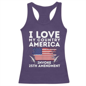 I Love My Country Invoke 25th Amendment Racerback Tank Top Distressed Flag Patriotic Political Satire TS02 Purple Print Your Wear