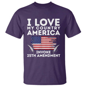 I Love My Country Invoke 25th Amendment T Shirt Distressed Flag Patriotic Political Satire TS02 Purple Print Your Wear