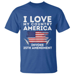I Love My Country Invoke 25th Amendment T Shirt Distressed Flag Patriotic Political Satire TS02 Royal Blue Print Your Wear