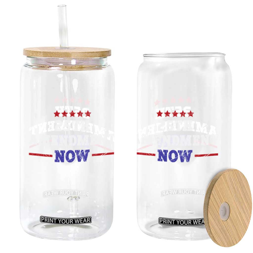 25th Amendment Now Patriotic Glass Can Red White and Blue Political Satire TS02 Print Your Wear