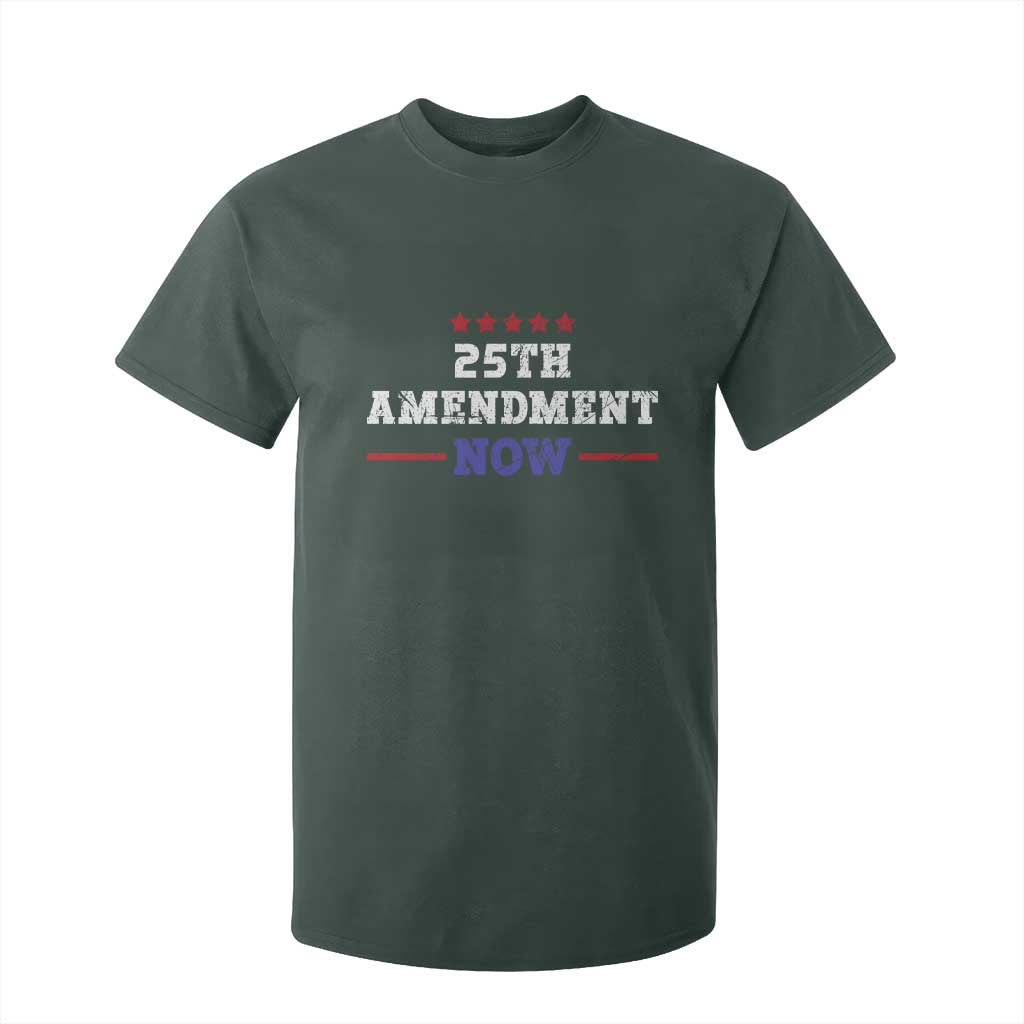 25th Amendment Now Patriotic T Shirt For Kid Red White and Blue Political Satire TS02 Dark Forest Green Print Your Wear