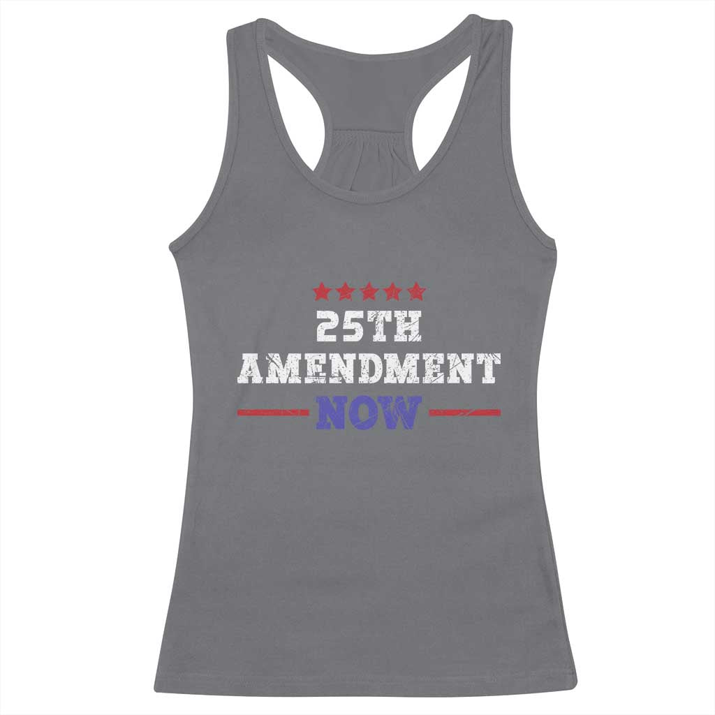 25th Amendment Now Patriotic Racerback Tank Top Red White and Blue Political Satire TS02 Charcoal Print Your Wear