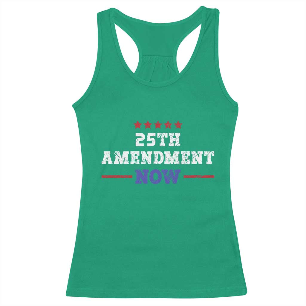 25th Amendment Now Patriotic Racerback Tank Top Red White and Blue Political Satire TS02 Irish Green Print Your Wear