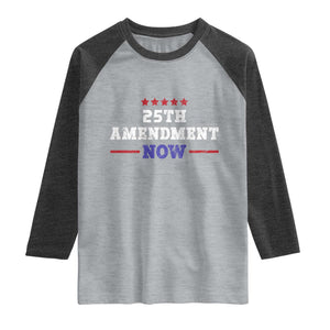 25th Amendment Now Patriotic Raglan Shirt Red White and Blue Political Satire TS02 Heather Gray Heather Charcoal Print Your Wear