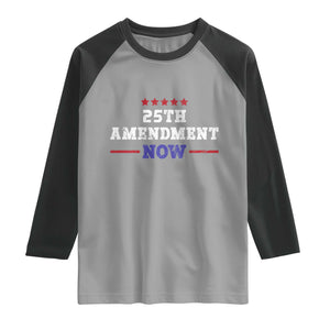 25th Amendment Now Patriotic Raglan Shirt Red White and Blue Political Satire TS02 Sport Gray Black Print Your Wear