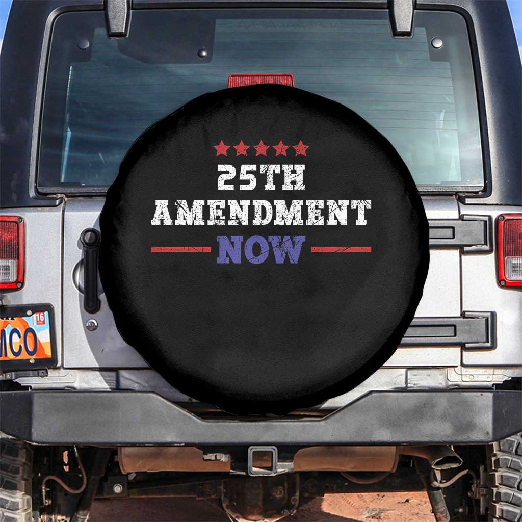 25th Amendment Now Patriotic Spare Tire Cover Red White and Blue Political Satire TS02 No hole Black Print Your Wear