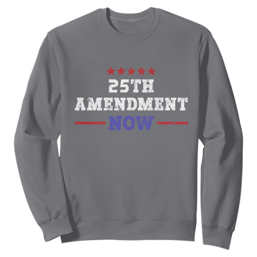 25th Amendment Now Patriotic Sweatshirt Red White and Blue Political Satire TS02 Charcoal Print Your Wear