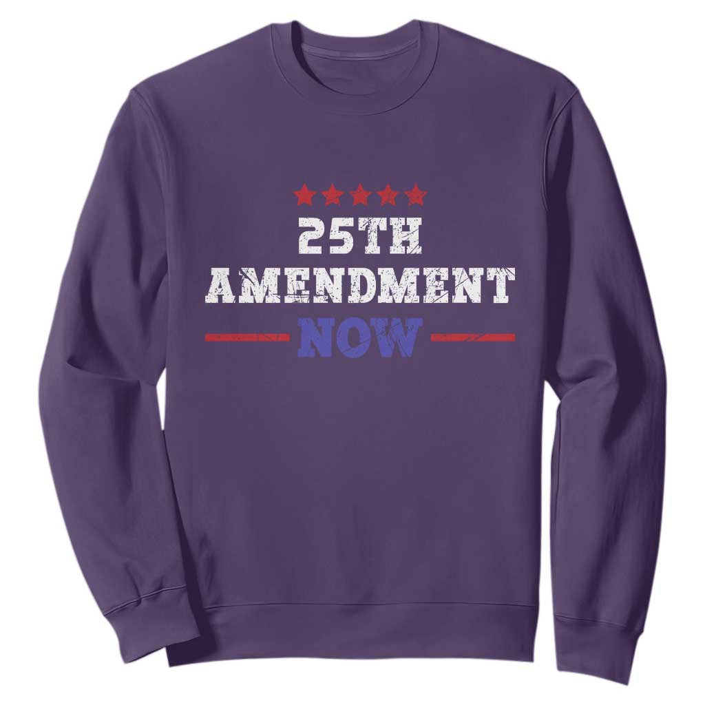 25th Amendment Now Patriotic Sweatshirt Red White and Blue Political Satire TS02 Purple Print Your Wear