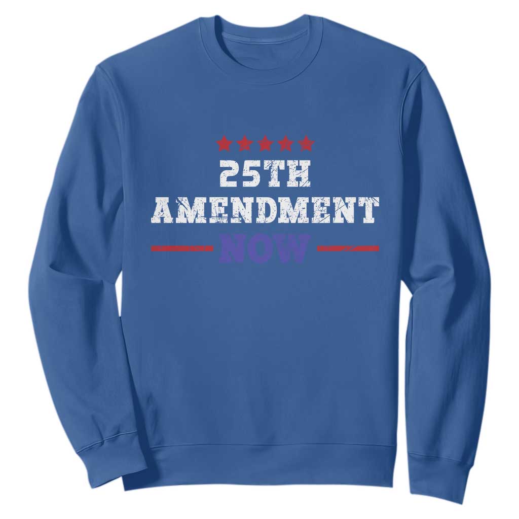 25th Amendment Now Patriotic Sweatshirt Red White and Blue Political Satire TS02 Royal Blue Print Your Wear