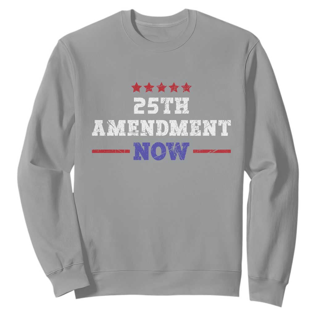 25th Amendment Now Patriotic Sweatshirt Red White and Blue Political Satire TS02 Sport Gray Print Your Wear