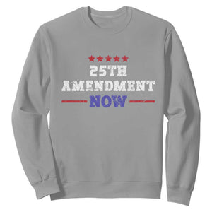 25th Amendment Now Patriotic Sweatshirt Red White and Blue Political Satire TS02 Sport Gray Print Your Wear
