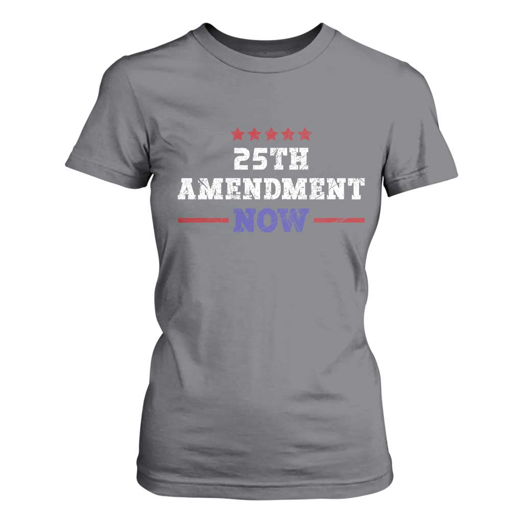 25th Amendment Now Patriotic T Shirt For Women Red White and Blue Political Satire TS02 Charcoal Print Your Wear