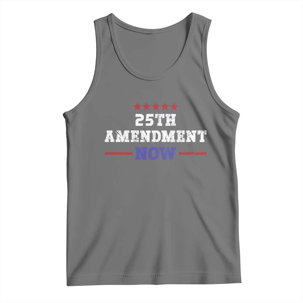 25th Amendment Now Patriotic Tank Top Red White and Blue Political Satire TS02 Black Heather Print Your Wear