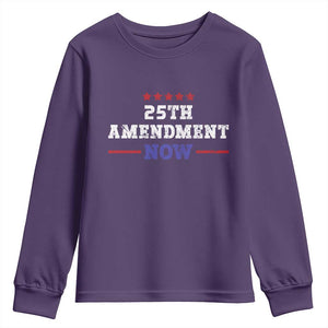 25th Amendment Now Patriotic Youth Sweatshirt Red White and Blue Political Satire TS02 Purple Print Your Wear