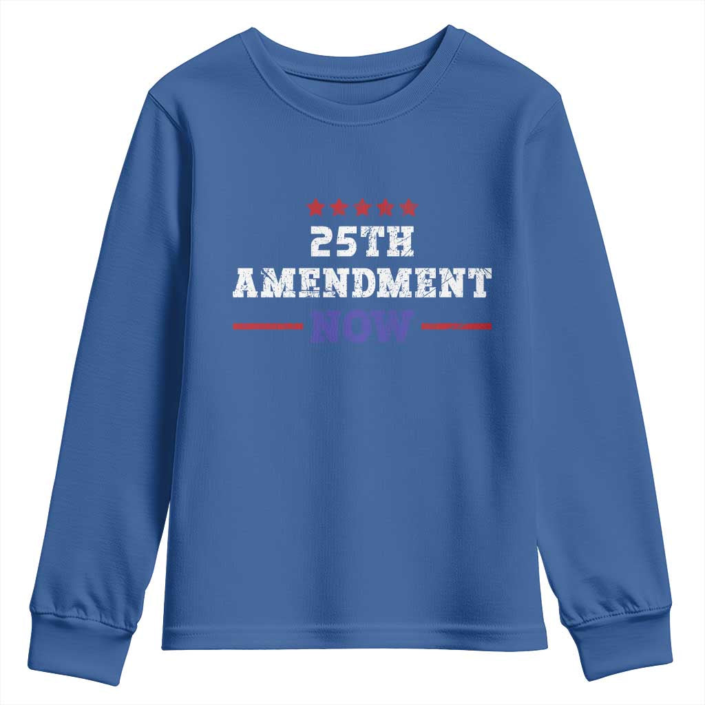 25th Amendment Now Patriotic Youth Sweatshirt Red White and Blue Political Satire TS02 Royal Blue Print Your Wear