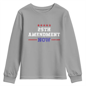 25th Amendment Now Patriotic Youth Sweatshirt Red White and Blue Political Satire TS02 Sport Gray Print Your Wear