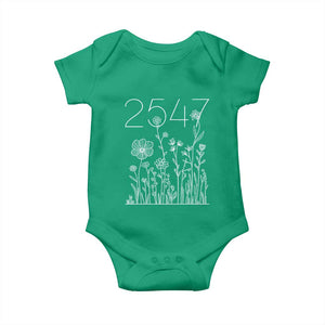25 47 Floral Wildflower Subtle Graphic Baby Onesie Political Satire Patriotic 25th Amendment TS02 Irish Green Print Your Wear