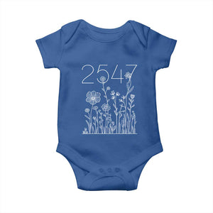 25 47 Floral Wildflower Subtle Graphic Baby Onesie Political Satire Patriotic 25th Amendment TS02 Royal Blue Print Your Wear