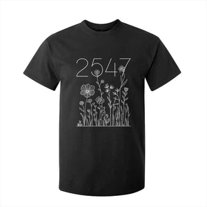 25 47 Floral Wildflower Subtle Graphic T Shirt For Kid Political Satire Patriotic 25th Amendment TS02 Black Print Your Wear