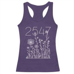 25 47 Floral Wildflower Subtle Graphic Racerback Tank Top Political Satire Patriotic 25th Amendment TS02 Purple Print Your Wear