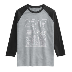 25 47 Floral Wildflower Subtle Graphic Raglan Shirt Political Satire Patriotic 25th Amendment TS02 Heather Gray Black Print Your Wear