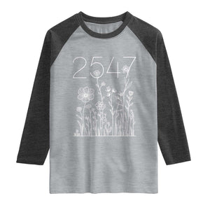 25 47 Floral Wildflower Subtle Graphic Raglan Shirt Political Satire Patriotic 25th Amendment TS02 Heather Gray Heather Charcoal Print Your Wear